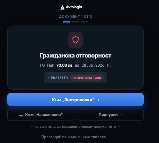 Интерактивно напомняне при вход в Avtologin